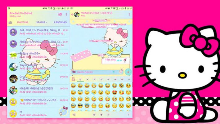 Tema whatsapp hello kitty lucu