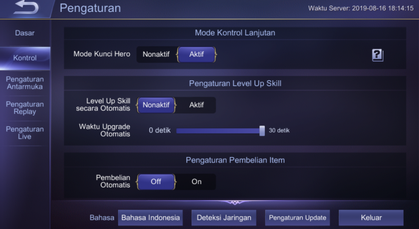 Pengaturan Mobile Legends