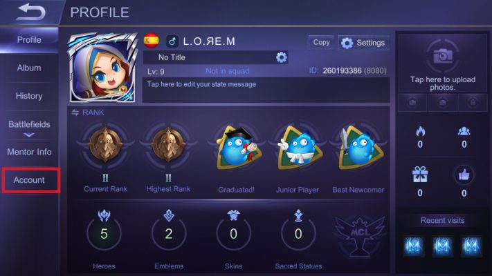 Perbaiki akun mobile legends hilang