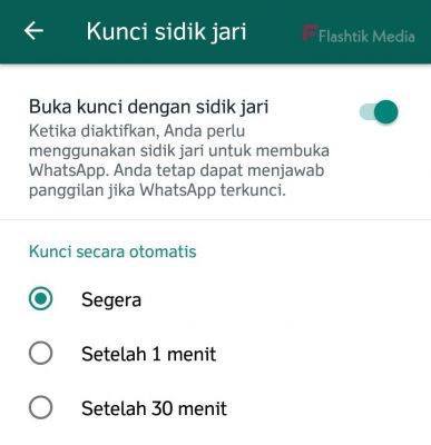 aktifkan sidik jari di whatsapp android