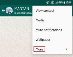 Blokir kontak whatsapp