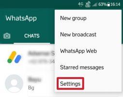 Setting hide status whatsapp