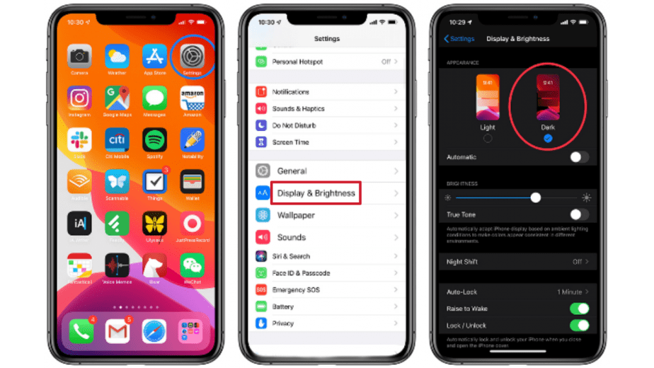 Cara aktifkan darkmode pada ios iphone