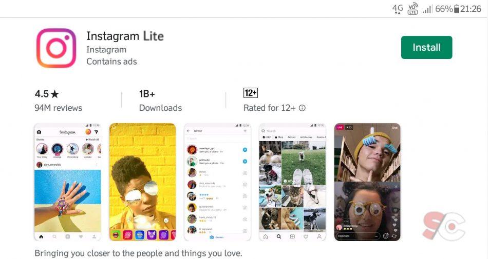 Download instagram lite playstore