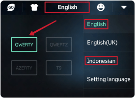 Ubah layout papan keyboard go