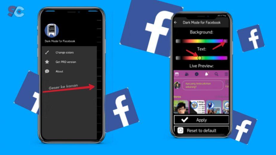 cara ganti thema dark mode facebook