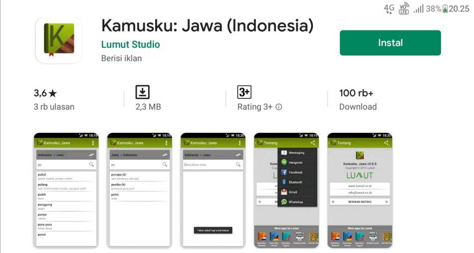 Aplikasi penerjemah bahasa jawa