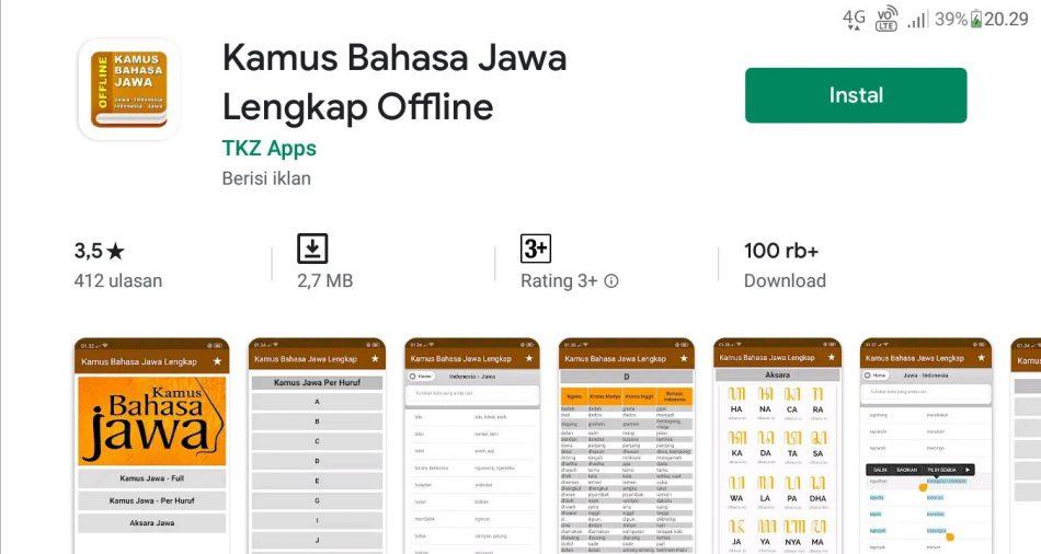 Aplikasi bahasa jawa offline di android