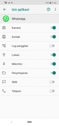 Pengaturan Izin Whatsapp