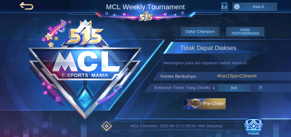 Jadwal MCL Mobile Legends