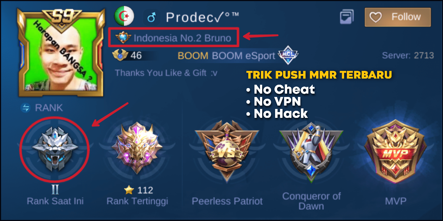 Trik push MMR Top Global Hero