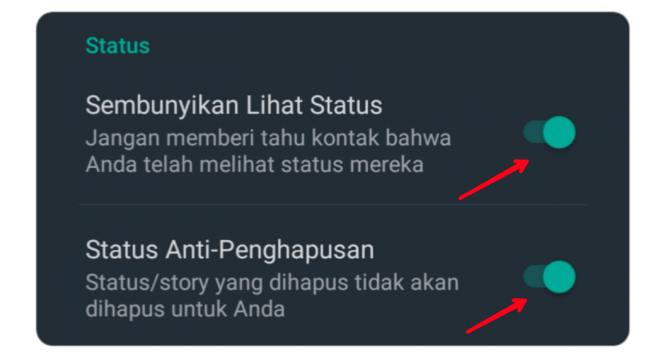 fitur anti hapus status whatsapp