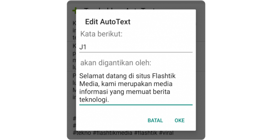 Auto text smartkeyboard