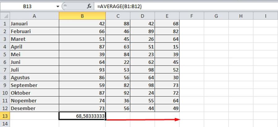 Cara Mencari Rata-Rata Microsoft Excel