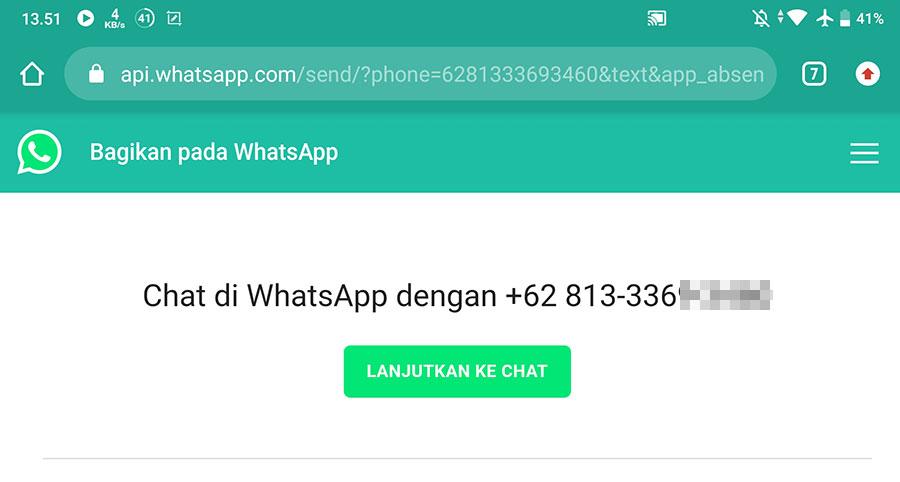 Cara Mengirim Pesan Whatsapp Tanpa Simpan Nomor