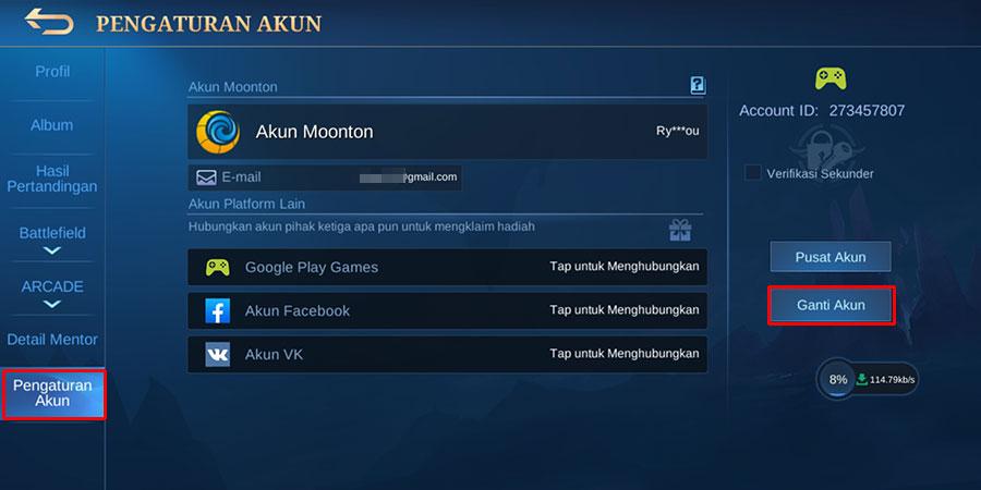 Cara Pindah Akun Mobile Legends