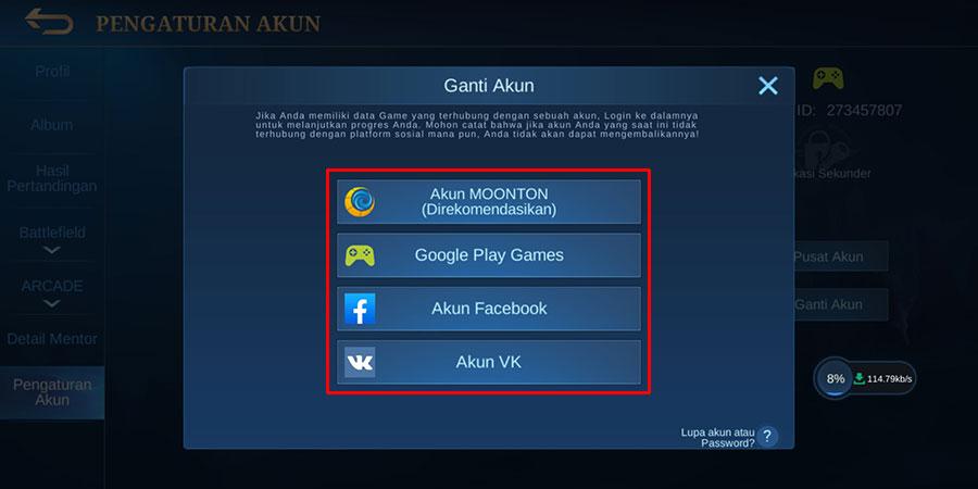 Cara Pindah Akun Mobile Legends